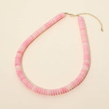 Flat Resin Disc Beaded Necklace