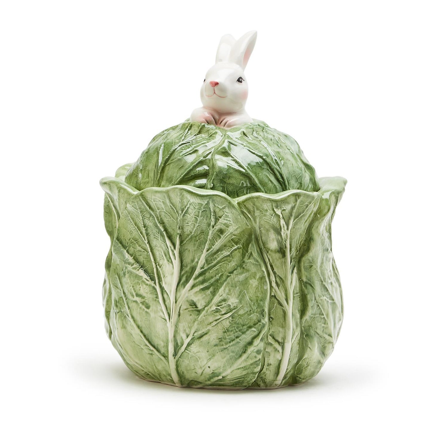 Bunny and Cabbage Leaf Jar