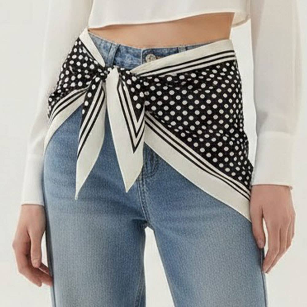 Polka Dot Pattern Silk Scarf