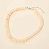 Flat Resin Disc Beaded Necklace