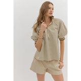 Stripe Half Zip Top