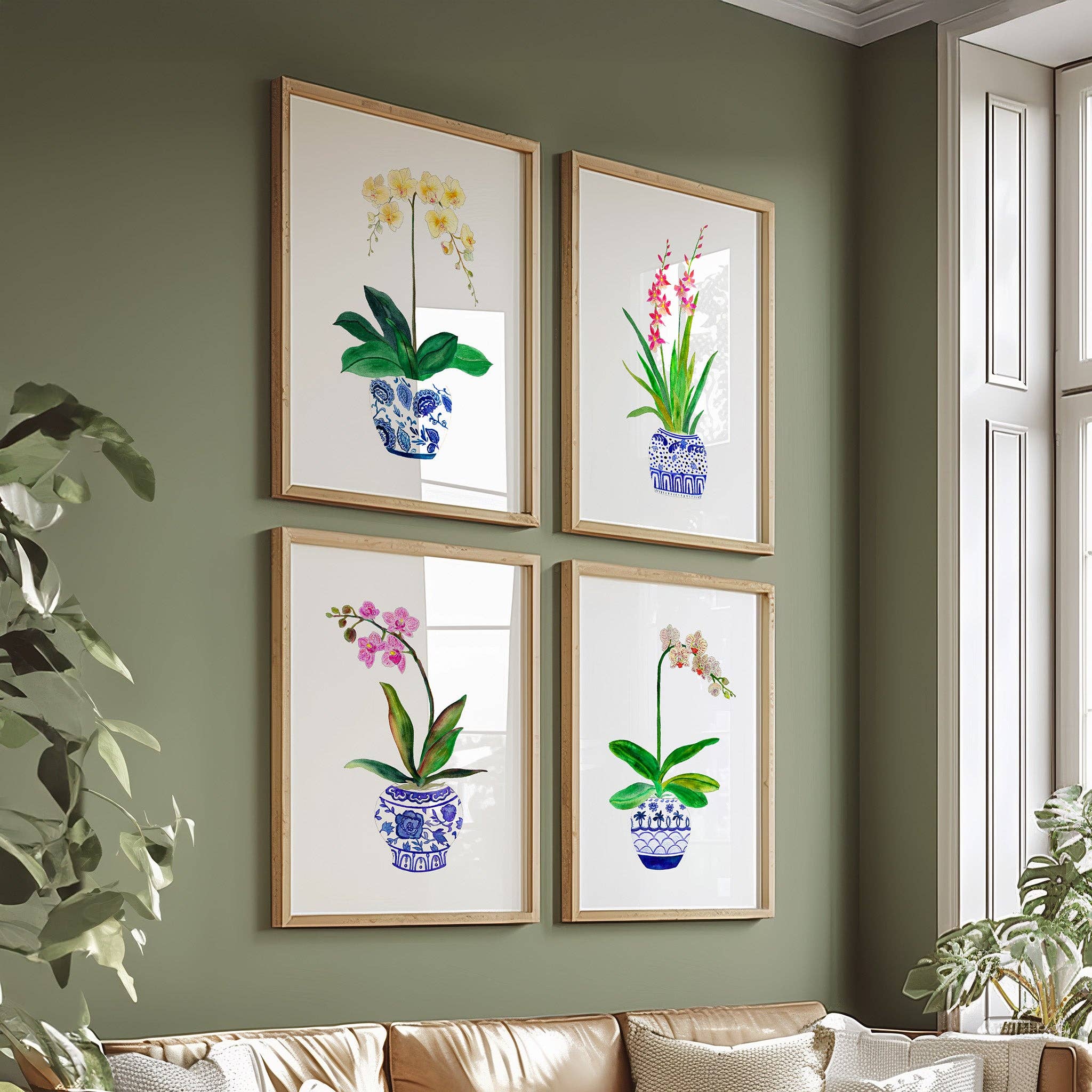 Ginger Jar Orchids S/2