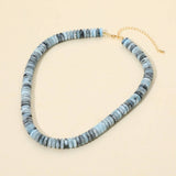 Flat Resin Disc Beaded Necklace