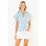 Short Sleeve Embroidery Floral Top