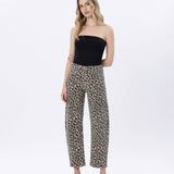 LEOPARD PRINT BARREL JEANS