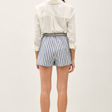 STRIPED LINEN  SHORTS