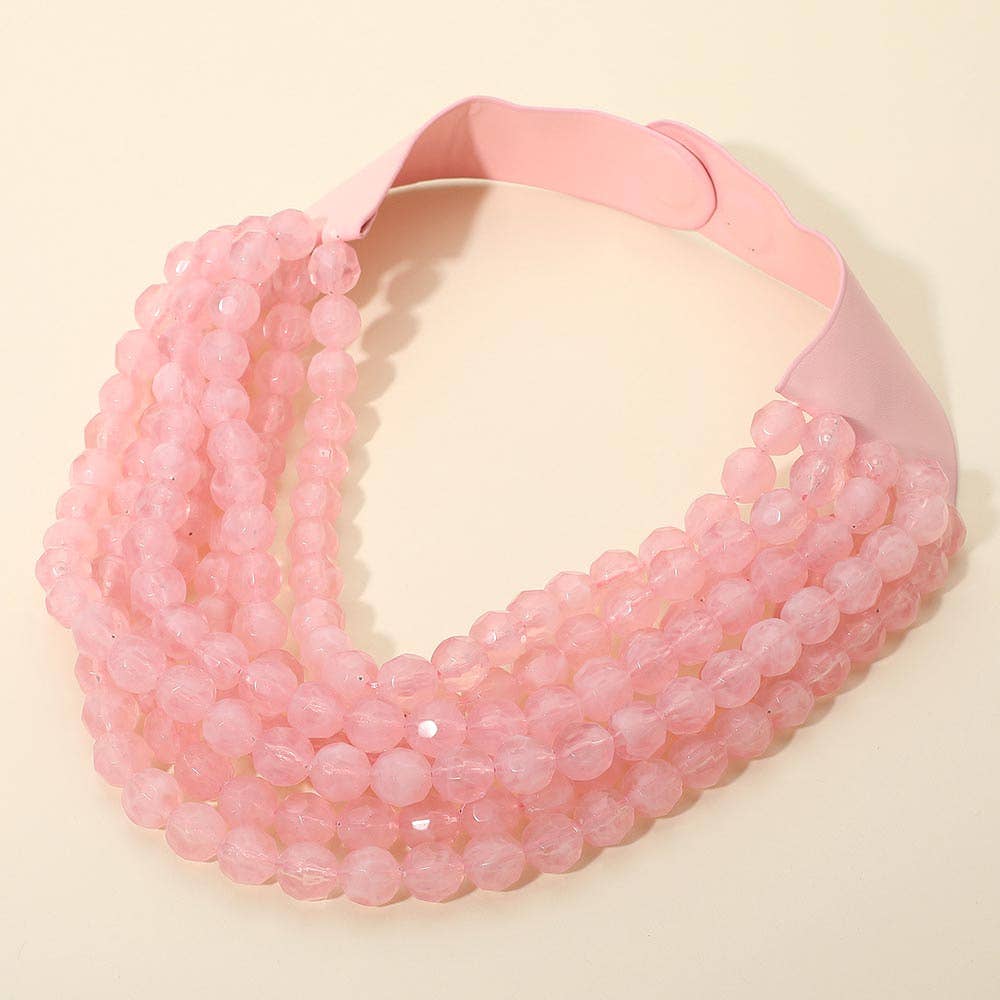 Marbled Faceted Magnetic Necklace