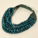 Marbled Faceted Magnetic Necklace