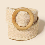 Wooden  Buckle Braided Belt