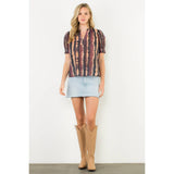 Tie Dye Split Neck Top