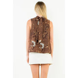 Sleeveless Floral Pattern Top