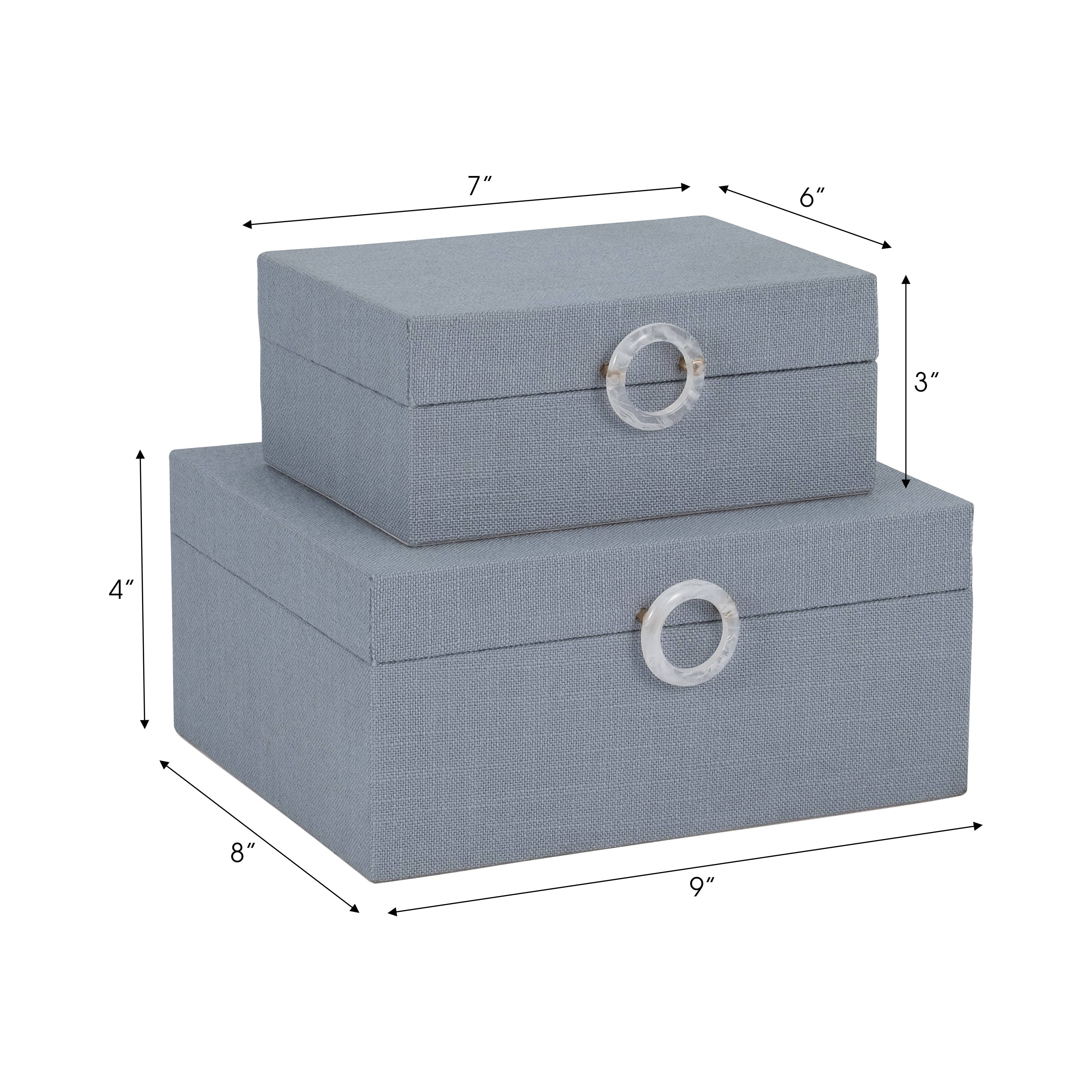 Pull Over Box Wood and Velvet Circular Pull Boxes S/2 – Living Well