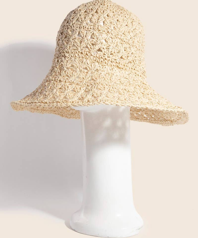 Intricate Straw Bucket Hat