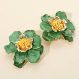 Bold Enamel Flower Earrings