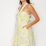 Lemon Breeze Halter Dress