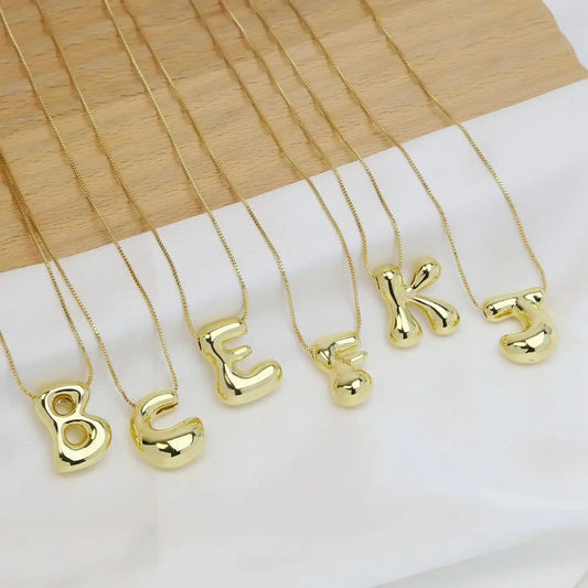 Bubble Initial Alphabet Necklace