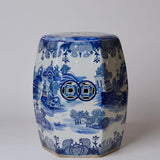 Willow Ware Blue and White Hexagon Garden Seat