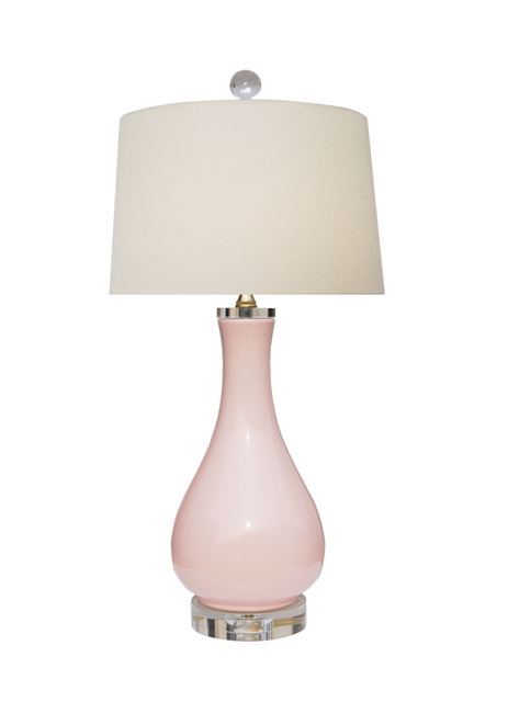 Porcelain Pink Olive Vase Lamp