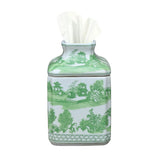 Green Toile Tissue Holder