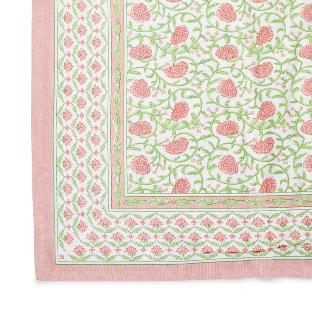 Floral Block Print Tablecloth