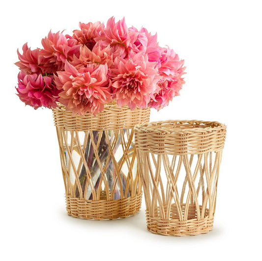 Wicker/Glass Vases