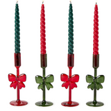 Holiday Bows S/2 Taper Candleholders