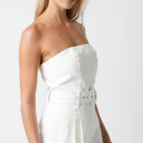 Louise Strapless Belted Romper