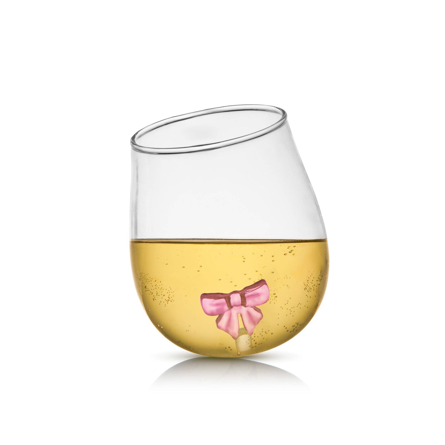 Coquette Pink Bow Stemless Wine Glass