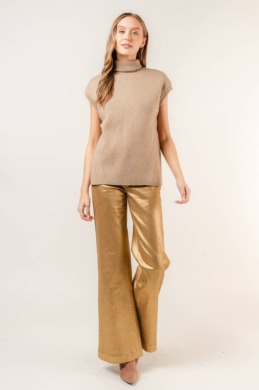 Gold Wide Leg Pant