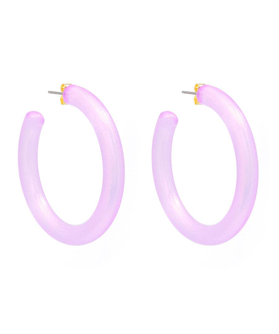 Lucite Shimmer Hoop Earring
