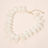 Chunky Resin Pebble Beaded Statement Necklace