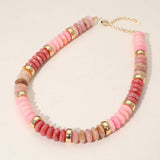 Chunky Resin Disc Beaded Necklace