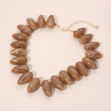 Chunky Resin Pebble Beaded Statement Necklace