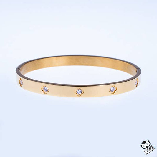 Gold Flower Bangle