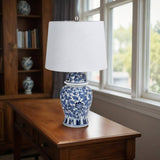 Blue/White 25 in Temple Jar Lamp