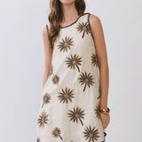 Palm Embroidered Dress