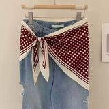 Polka Dot Pattern Silk Scarf