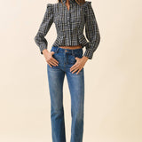 Plaid Peplum Hem Top