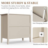 Large Fluted 3 Drawer Dresser, Modern Nightstand Cabinet