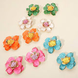 Bold Enamel Flower Earrings