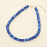 Flat Resin Disc Beaded Necklace