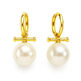 Toggle Bar Pearl Earrings- Modern Classic Style