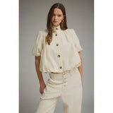 Solid Puff Sleeve Top