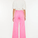 Neon Pink Wide Leg Jean