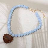 Resin Heart Charm Necklace