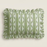Ikat Stripe Ruffled Pillow
