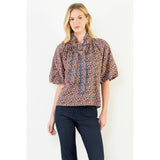 Floral Print Tie Front Top