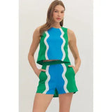 Colorblock Shorts Set