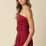 Louise Strapless Belted Romper