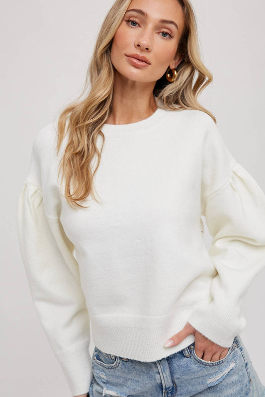 PUFF-SLEEVE PULLOVER